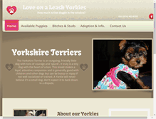 Tablet Screenshot of loveonaleashyorkies.com